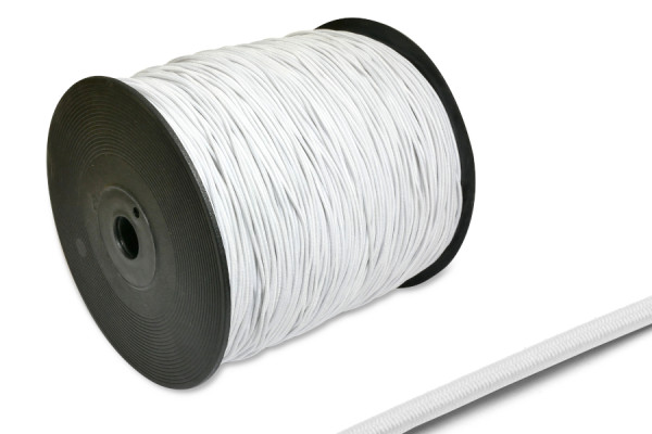 Gumová šňůra, Ø 1,5 mm, v roli po 500 m, bílá