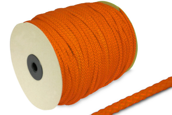 PP šňůra, Ø 5 mm, v roli po 100 m, tmavě oranžová