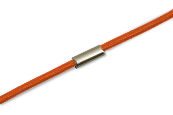 Gumové šňůrky připevněné k kroužku, tmavě oranžové