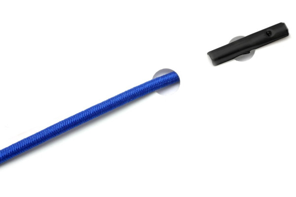 Gumové šňůrky s závlačkami pro automaty, středně modré