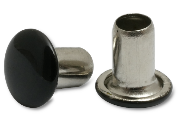 Strojní nýty, dřík Ø 3,8 mm, hlava Ø 7 mm, hlava lakovaná černě