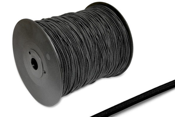Gumová šňůra, Ø 1,5 mm, v roli po 500 m, černá