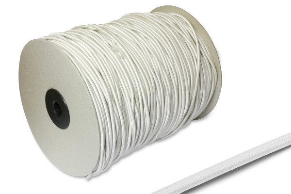 Gumová šňůra, Ø 3 mm, v roli po 200 m, bílá