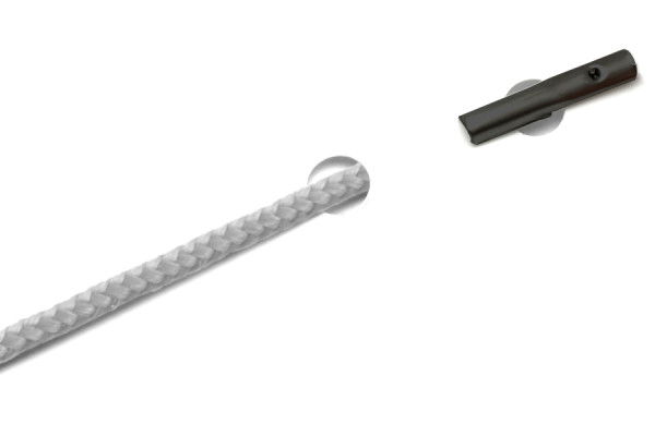 PP šňůrky s závlačkami pro automaty, šedé