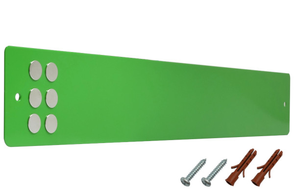 Magnetické přilnavé lišty včetně upevňovacího materiálu + magnetů, žlutozelená RAL 6018