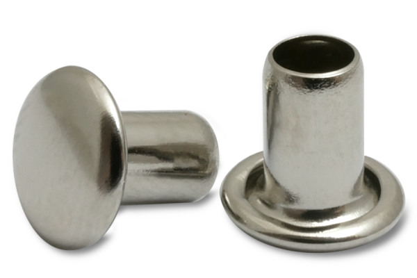 Strojní nýty, dřík Ø 3,8 mm, hlava Ø 7 mm, poniklované