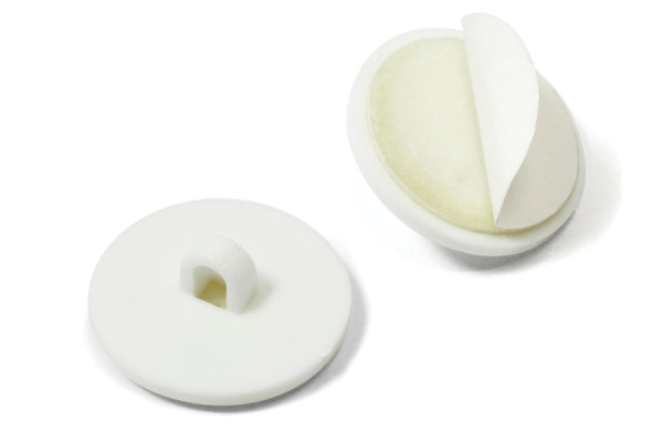 Samolepicí knoflíky s očkem, průměr 20 mm, plast, bílý