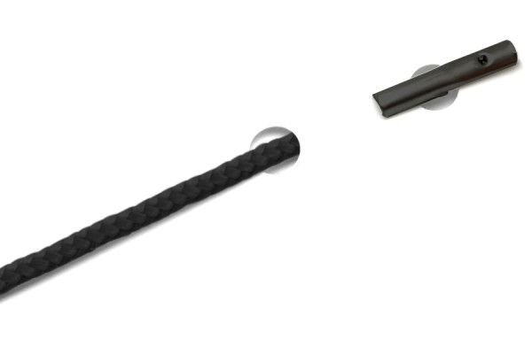 PP šňůrky s závlačkami pro automaty, černé