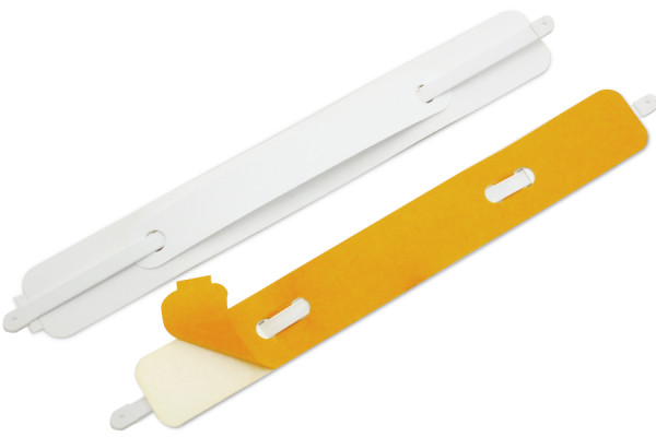 Archivační mechaniky SK, opláštěný jazýček s koncovkami 150 x 20 mm, bílé