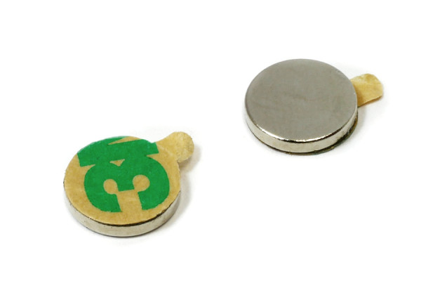 Kotoučové magnety, 9,5 x 1,5 mm, samolepicí