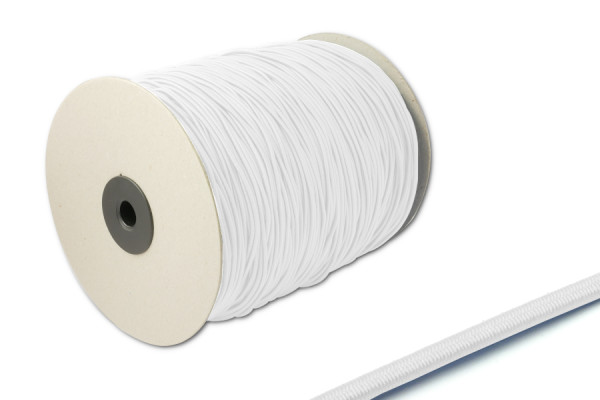 Gumová šňůra, Ø 2,2 mm, na roli o délce 500 m, bílá