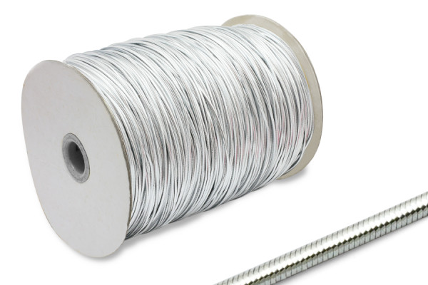 Gumová šňůra, průměr 2 mm, v roli po 500 m, stříbrná