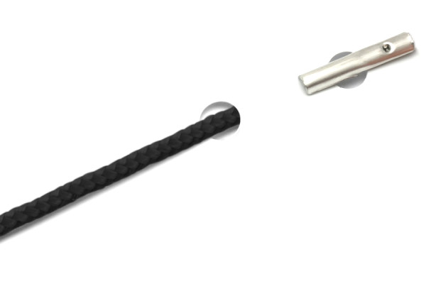 PP šňůrky s závlačkami pro automaty, černé