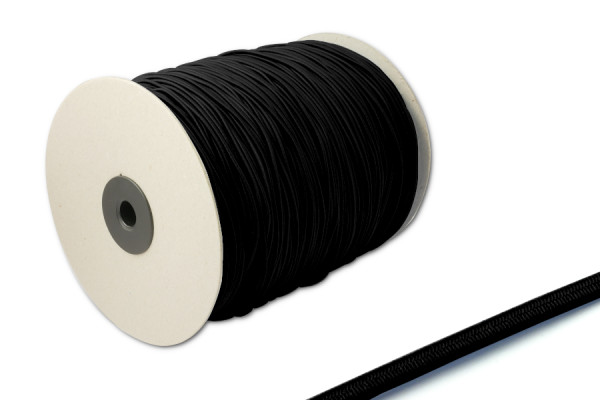 Gumová šňůra, průměr 2,2 mm, v roli o délce 500 m, černá