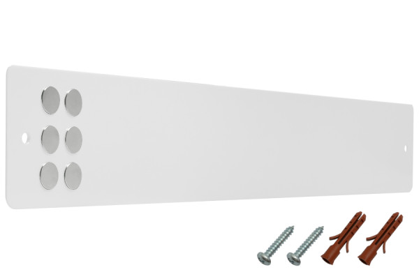 Magnetické přilnavé lišty včetně upevňovacího materiálu + magnetů, bílé RAL 9016
