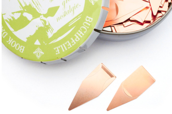 Knihovní šipky „Book Darts“, Kovové záložky, měď