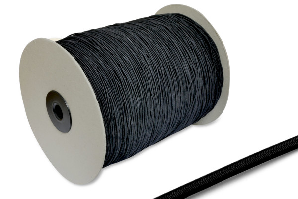 Gumová šňůra, průměr 1,5 mm, v roli o délce 900 m, černá