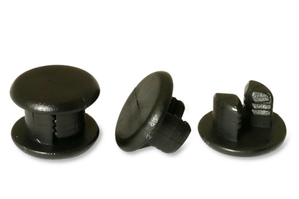 Plastové zubové nýty, rozměr 4,5–6,0 mm, černé